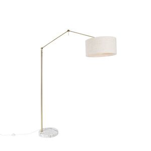 Stojaca lampa zlatá so svetlosivým tienidlom 50 cm nastaviteľná - Editor vyobraziť