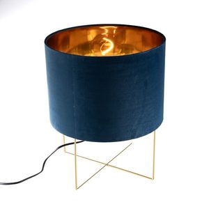 Moderná stolná lampa modrá so zlatom - Rosalina vyobraziť
