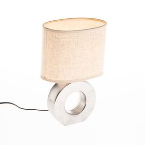 Moderná stolná lampa béžová s oceľou - Tohu vyobraziť