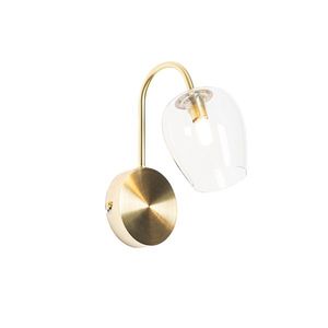Klasická zlatá nástenná lampa so sklom - Elien vyobraziť