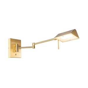 Dizajnová nástenná lampa mosadz vrátane LED stmievateľná - Notia vyobraziť