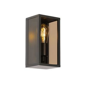 Vonkajšia nástenná lampa čierna s dymovým sklom 26 cm IP44 - Charlois vyobraziť
