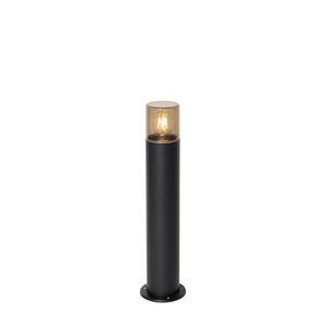 Vonkajšia stojaca lampa čierna s dymovým tienidlom 50 cm - Odense vyobraziť