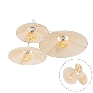 Dizajnová nástenná lampa biela s látkou 3-svetlo - Jane vyobraziť
