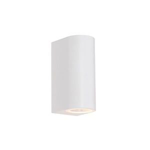 Moderná vonkajšia nástenná lampa biela plastová oválna 2-svetlá - Baleno vyobraziť