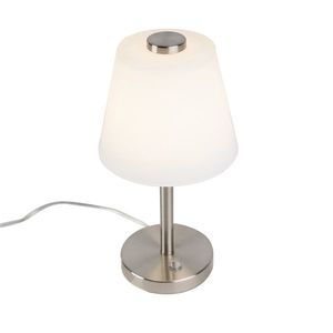 Dizajnová stolná lampa oceľ stmievateľná vrátane LED - Regno vyobraziť