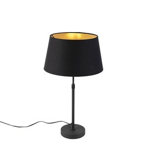 Stolná lampa čierna s tienidlom čiernym so zlatom 35 cm - Parte vyobraziť