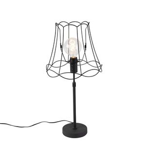 Stolná lampa čierna s rámovým tienidlom 30 cm nastaviteľná - Parte vyobraziť