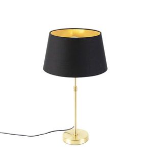 Stolná lampa zlatá/mosadzná s tienidlom čiernym so zlatom 32 cm - Parte vyobraziť
