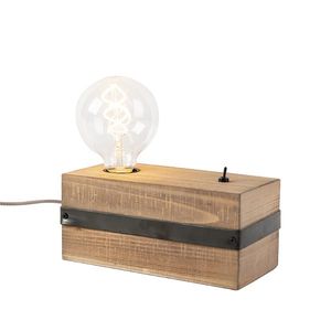 Priemyselná stolná lampa drevo - Reena vyobraziť