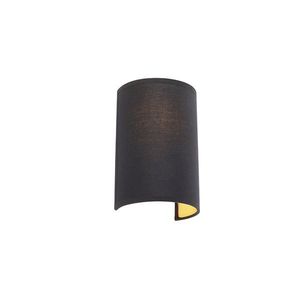 Moderná nástenná lampa čierna a zlatá - Simple Drum vyobraziť