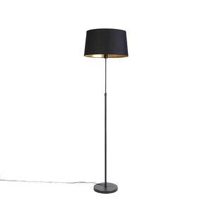 Stojaca lampa čierna s čiernym tienidlom 45 cm nastaviteľná - Parte vyobraziť