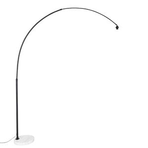 Moderná oblúková lampa čierna s bielou nastaviteľnou bez tienidla - XXL vyobraziť