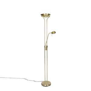 Moderná stojaca lampa mosadz s lampou na čítanie vrátane LED Dim to Warm - Diva vyobraziť
