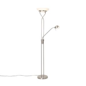 Stojaca lampa z ocele vrátane LED a stmievača s lampou na čítanie - Empoli vyobraziť