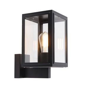 Rustikálna nástenná lampa čierna IP44 - Sutton Up vyobraziť
