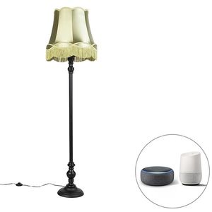 Inteligentná stojaca lampa čierna s tienidlom Granny zelená vrátane Wifi A60 - Classico vyobraziť