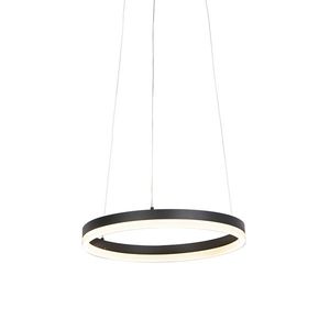 Dizajnové závesné svietidlo čierne 40 cm vrátane LED 3-stupňové stmievateľné - Anello vyobraziť
