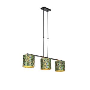 Závesné svietidlo s plyšovými tienidlami páv s zlatom 20 cm - Combi 3 Deluxe vyobraziť