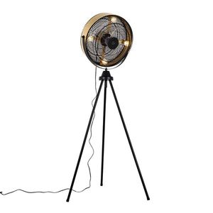 Stojaca lampa trojnožka čierna so zlatom 4-svetlo - Kim vyobraziť