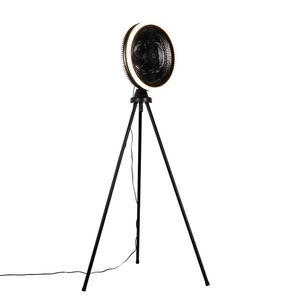 Stojaca lampa s trojnožkou čierna vrátane LED 3-stupňového stmievača - Meric vyobraziť