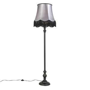 Stojaca lampa čierna s tienidlom Granny čierna so sivou - Classico vyobraziť