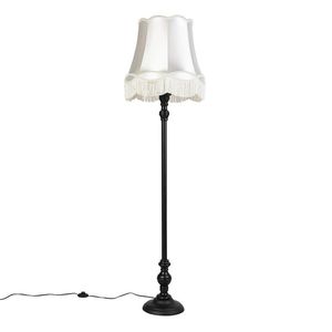 Stojaca lampa čierna s tienidlom Granny krémová - Classico vyobraziť