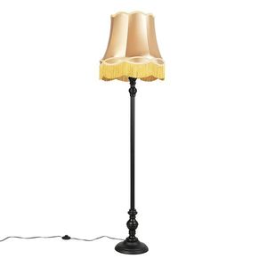 Stojaca lampa čierna s tienidlom Granny zlatá - Classico vyobraziť