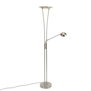 Moderná stojaca lampa oceľ vrátane LED s ramenom na čítanie - Ibiza vyobraziť