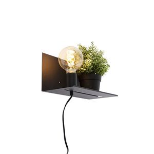 Moderná nástenná lampa čierna nastaviteľná - Muro vyobraziť