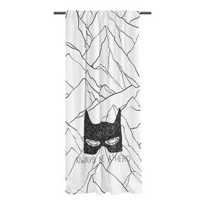 Čierno-biely detský záves z bavlneného saténu 110x250 cm Be a Hero – Butter Kings vyobraziť