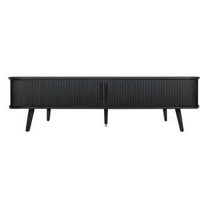 Čierny TV stolík v dekore duba 178x50x40 cm Rove – Woodman vyobraziť