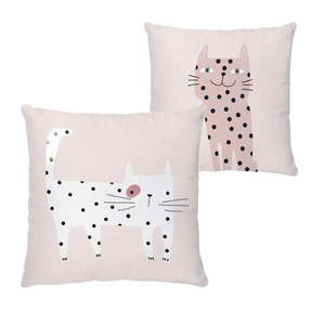 Detský vankúšik z bavlneného saténu 45x45 cm Meow Meow – Butter Kings vyobraziť