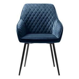 Modrá zamatová jedálenská stolička Milton – Unique Furniture vyobraziť
