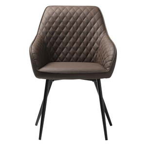 Hnedá jedálenská stolička z imitácie kože Milton – Unique Furniture vyobraziť