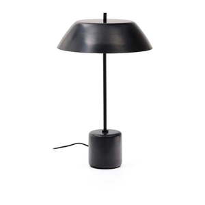 Čierna mramorová stolová lampa s kovovým tienidlom (výška 58 cm) Sayra – Kave Home vyobraziť
