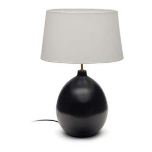 Čiern-obiela stolová lampa s textilným tienidlom (výška 72 cm) Foixa – Kave Home vyobraziť