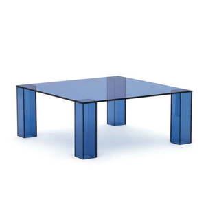 Modrý sklenený konferenčný stolík 85x85 cm Adularia – Kave Home vyobraziť