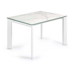 Rozkladací jedálenský stôl s prídavnou doskou s doskou v dekore mramoru 80x120 cm Axis – Kave Home vyobraziť