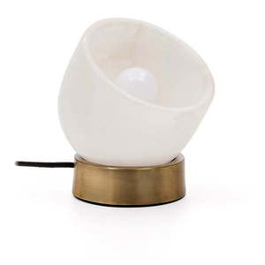 Krémovobiela/mosadzná stolová lampa (výška 17 cm) Shenli – Kave Home vyobraziť