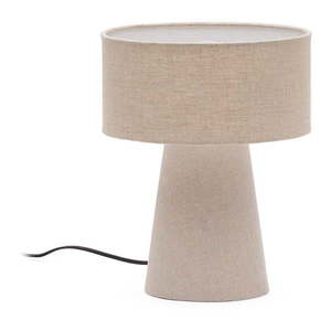 Sivobéžová stolová lampa s textilným tienidlom (výška 35 cm) Algaida – Kave Home vyobraziť