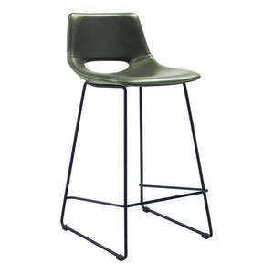 Kaki barová stolička z imitácie kože (výška sedadla 65 cm) Zahara – Kave Home vyobraziť