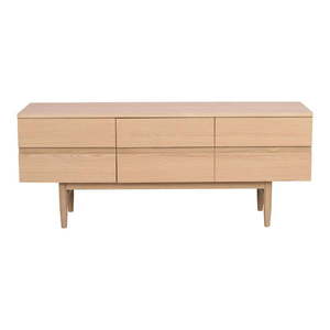TV stolík z dubového dreva v prírodnej farbe 135x55 cm Moresby - Rowico vyobraziť