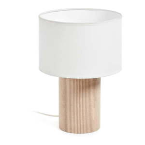 Biela/béžová stolová lampa s textilným tienidlom (výška 29 cm) Bianella – Kave Home vyobraziť