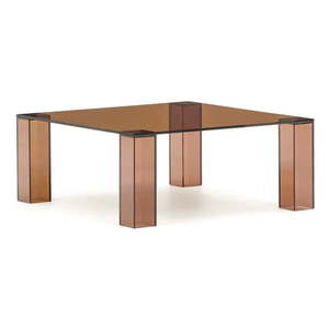Hnedý sklenený konferenčný stolík 85x85 cm Adularia – Kave Home vyobraziť
