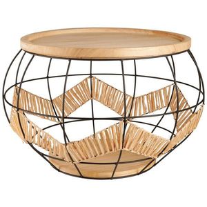 Ambia Home PRÍRUČNÝ STOLÍK, borovica, topoľ, čierna, béžová vyobraziť