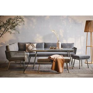 Ambia Garden JEDÁLENSKÁ TERASOVÁ SÚPRAVA 5-dielne, kov, plast, sklo, textil vyobraziť