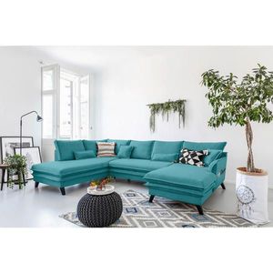 P & B SEDACIA SÚPRAVA, textil, tyrkysová vyobraziť