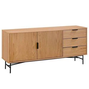 home24 ŠIROKÁ KOMODA, dub, čierna, farba duba, 160/75/40 cm vyobraziť