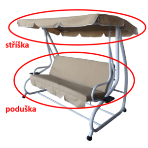 ArtRoja Strieška + podušky k hojdačke DE LUXE | béžová vyobraziť
